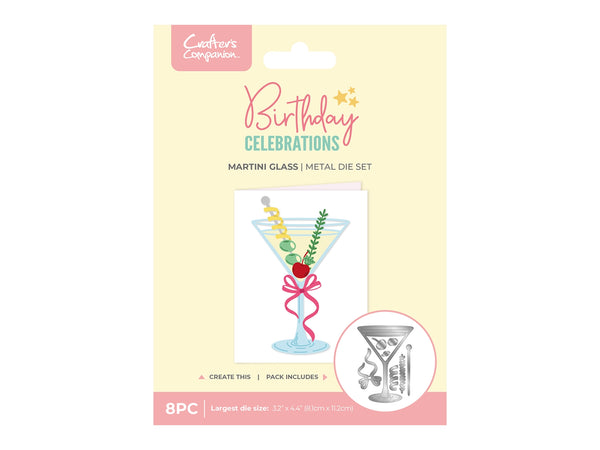 Crafter's Companion Birthday Celebrations Metal Dies - Martini Glass