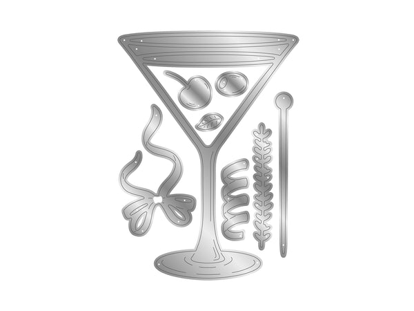 Crafter's Companion Birthday Celebrations Metal Dies - Martini Glass