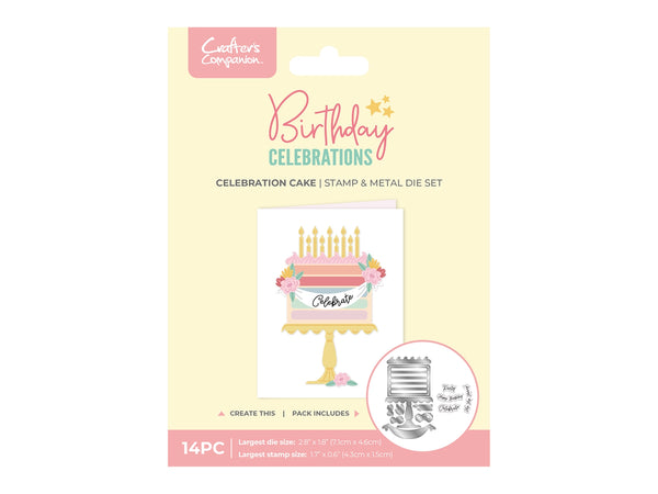 Crafter's Companion Birthday Celebrations Photopolymer Stamp & Die - Celebration Cake