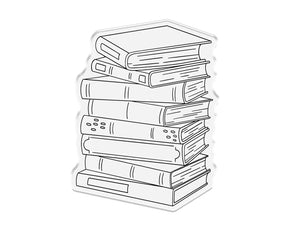 Crafters Companion Bookworm Collection Clear Acrylic Stamp Set - Stack of Books