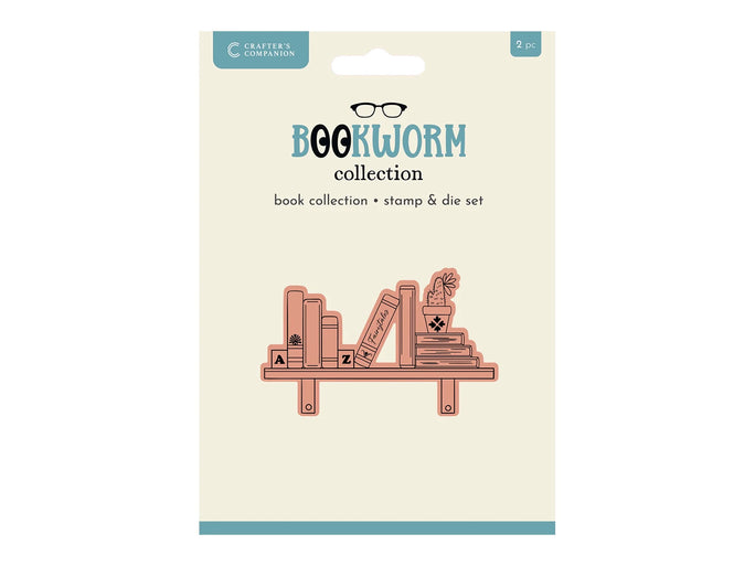 Crafters Companion Bookworm Collection Stamp & Die Set - Book Collection
