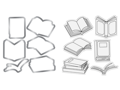 Crafters Companion Bookworm Collection Stamp & Die Set - Next Chapter