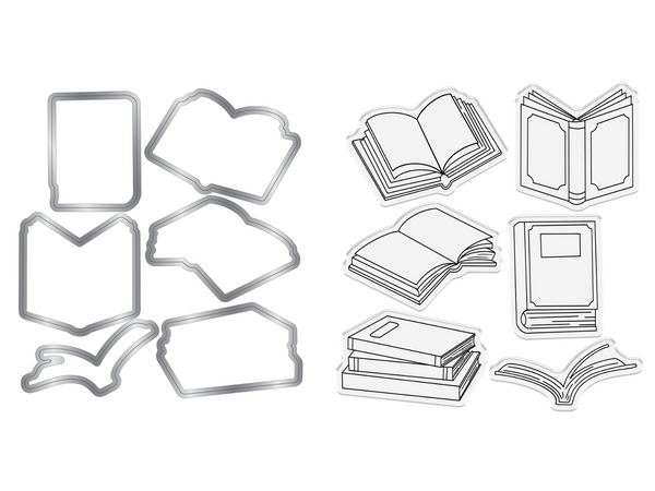 Crafters Companion Bookworm Collection Stamp & Die Set - Next Chapter