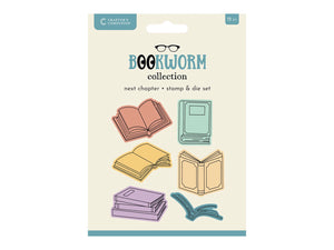 Crafters Companion Bookworm Collection Stamp & Die Set - Next Chapter