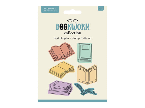 Crafters Companion Bookworm Collection Stamp & Die Set - Next Chapter