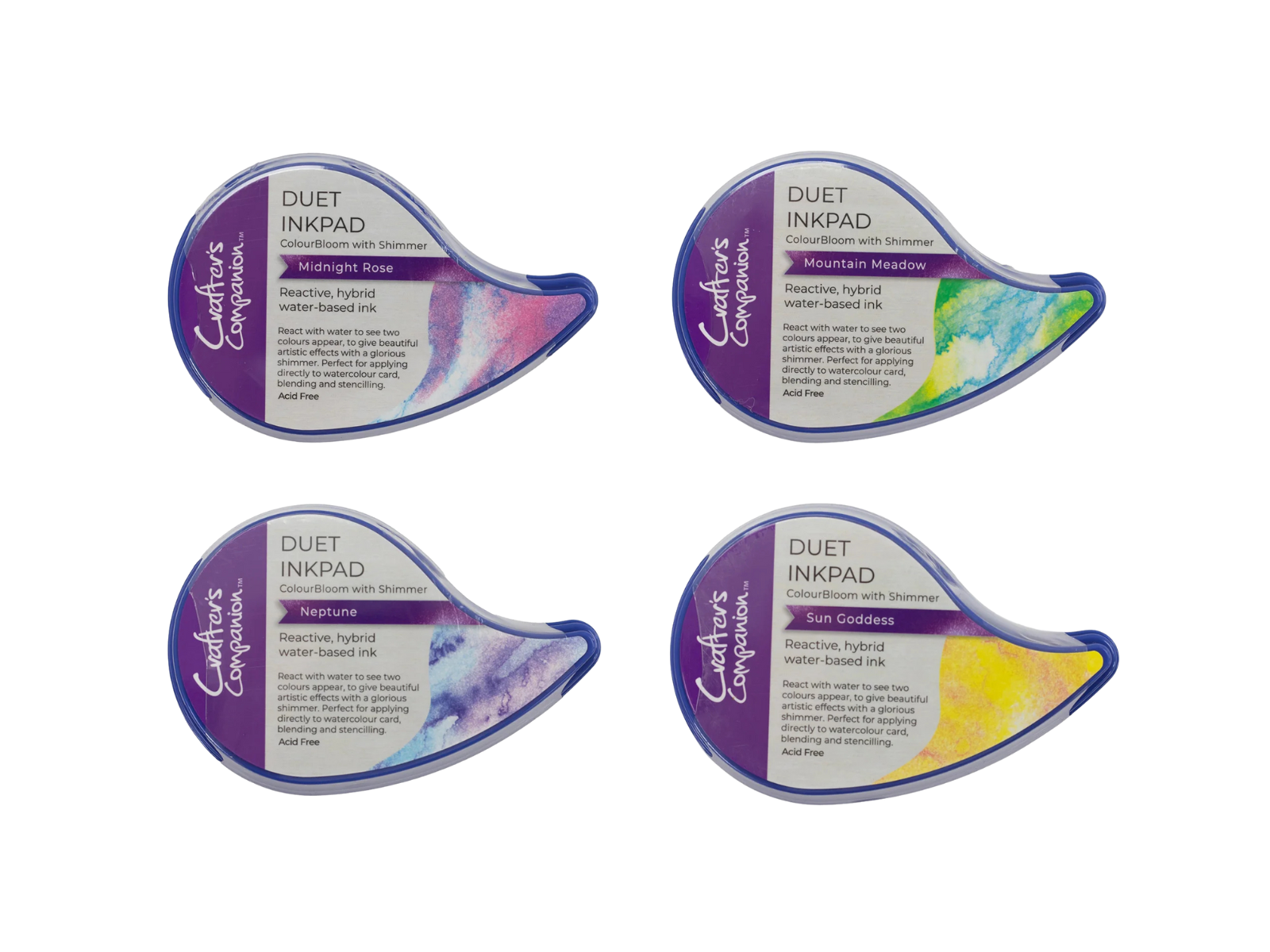 Crafter's Companion Duet ColourBloom Shimmer Inkpads 4pc Selection