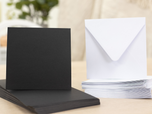 Crafter's Companion 5" x 5" Black Card & White Envelopes - 100 Pack