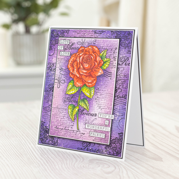 Crafter's Companion Floral Collage Stamp – Romantic Rose