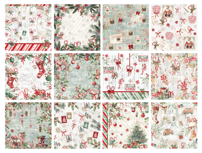 Candy Cane Paper Pad 8" x 8"