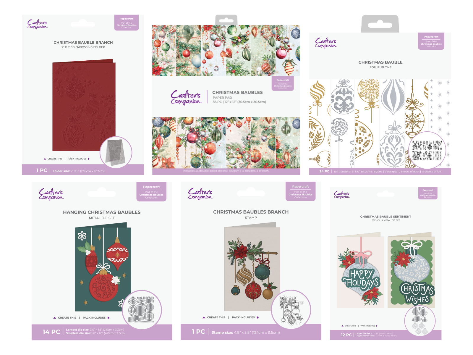 Christmas Baubles 6pc Collection