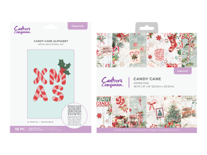 Candy Cane Alphabet Stencil & Die with Paper Pad Collection