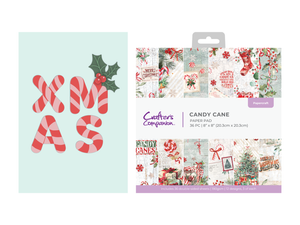 Candy Cane Alphabet Stencil & Die with Paper Pad Collection