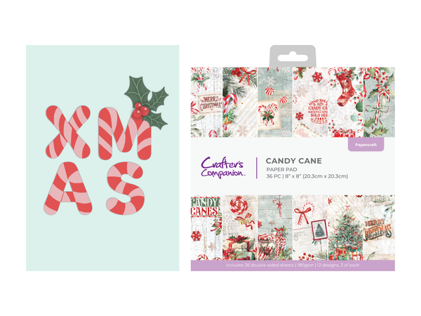 Candy Cane Alphabet Stencil & Die with Paper Pad Collection