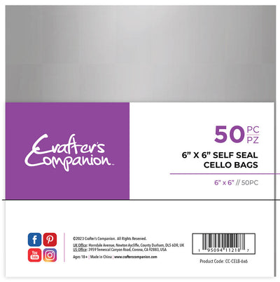 Crafter's Companion 6 x 6 Self Seal Cello Bags - 50 Pack
