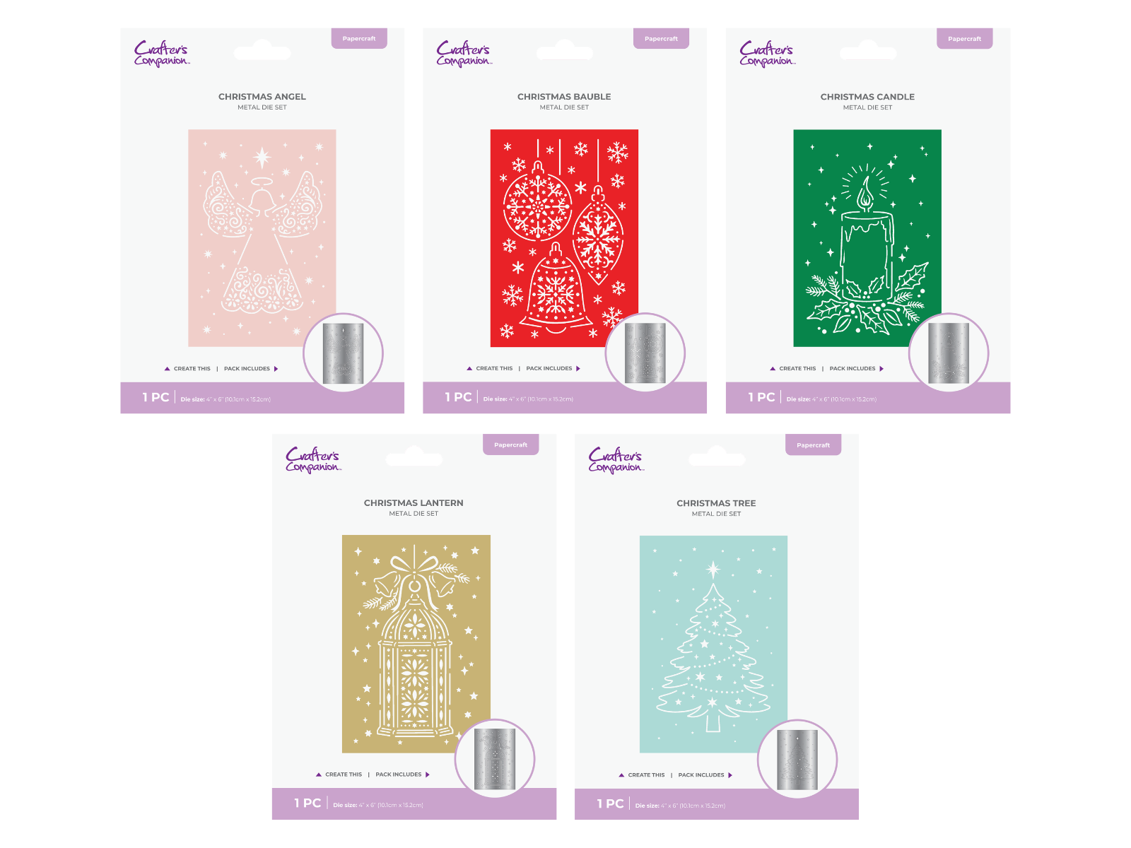 Light Up Christmas Cards 5pc Die Collection