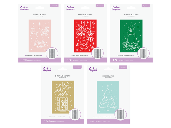 Light Up Christmas Cards 5pc Die Collection