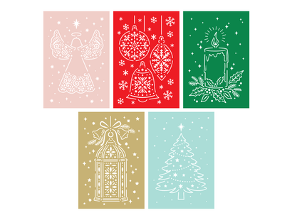 Light Up Christmas Cards 5pc Die Collection