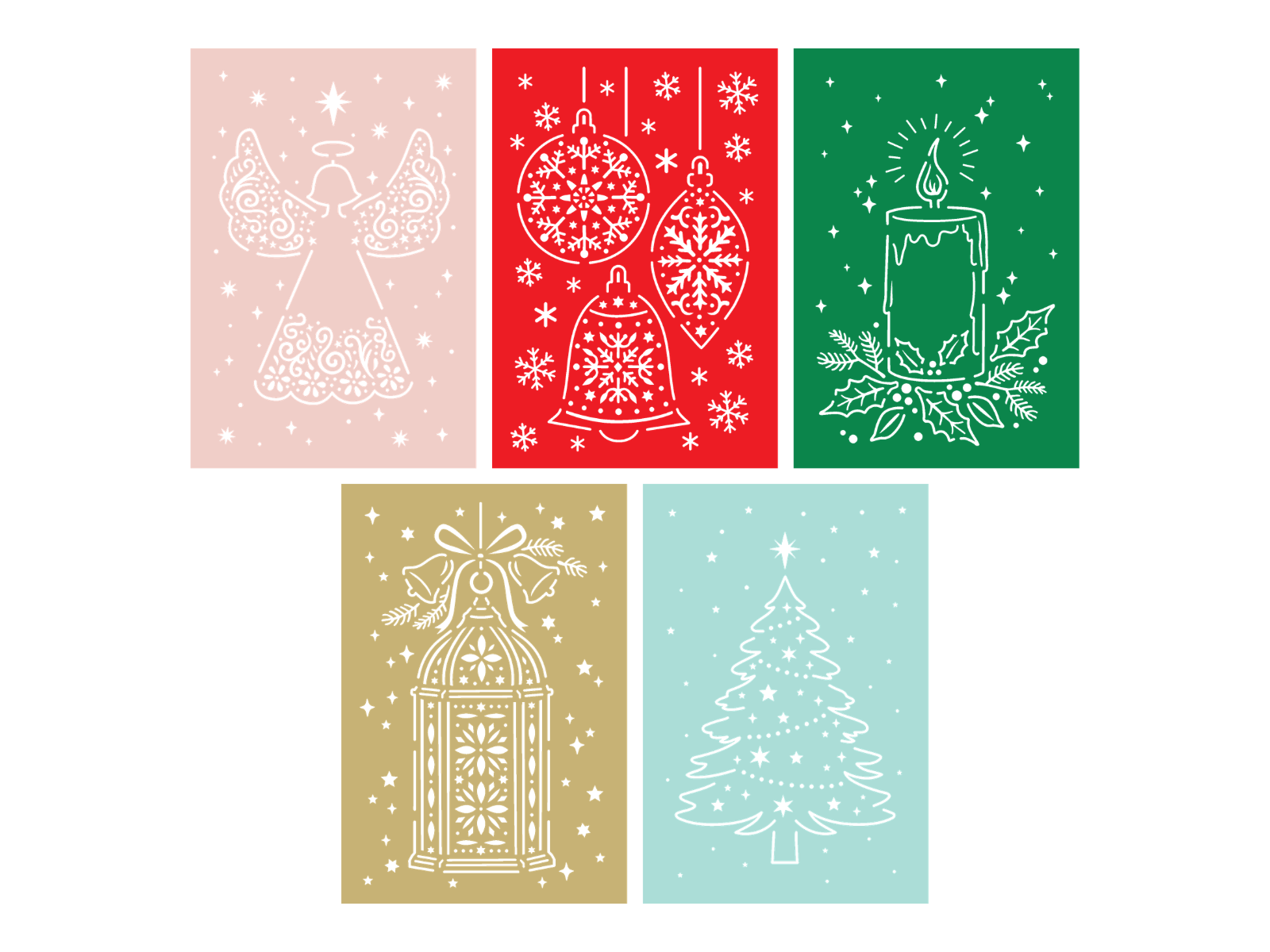 Light Up Christmas Cards 5pc Die Collection