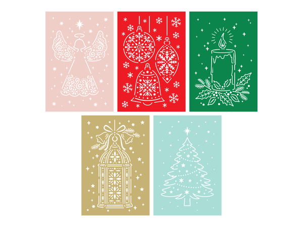 Light Up Christmas Cards 5pc Die Collection