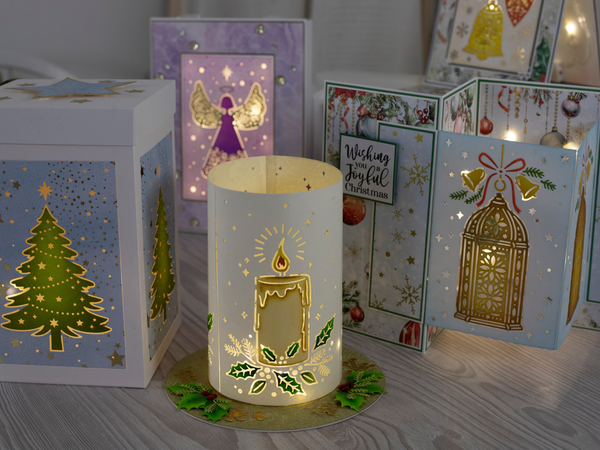 Light Up Christmas Cards 5pc Die Collection