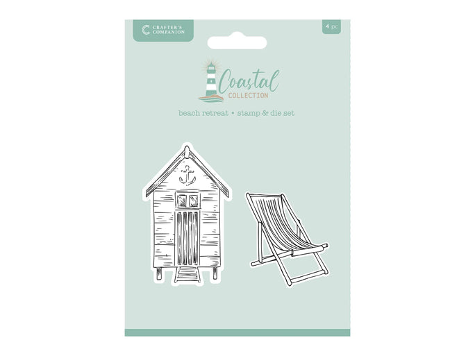 Crafter's Companion Coastal Collection Stamp & Die - Beach Retreat
