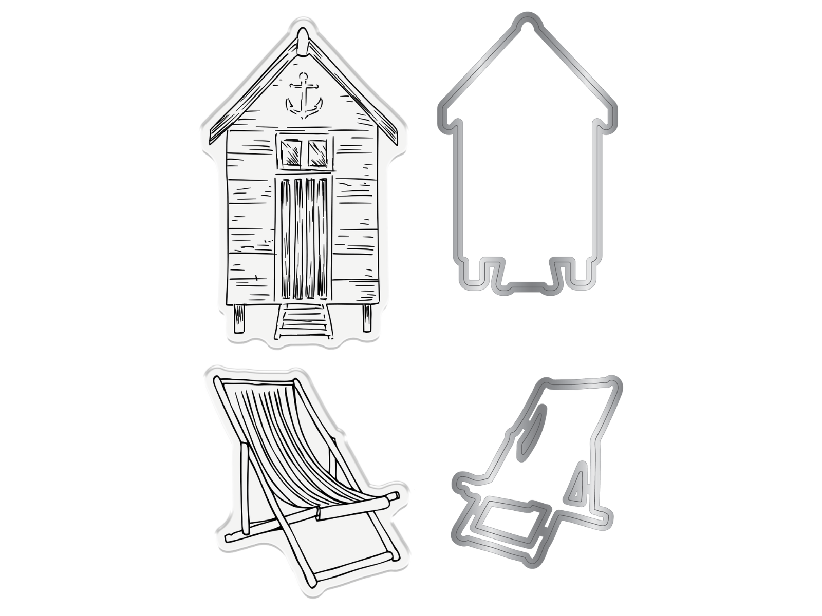 Crafter's Companion Coastal Collection Stamp & Die - Beach Retreat