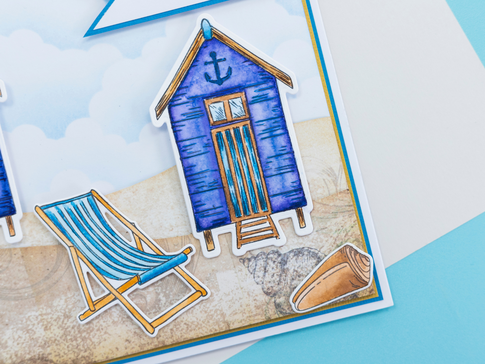 Crafter's Companion Coastal Collection Stamp & Die - Beach Retreat