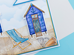 Crafter's Companion Coastal Collection Stamp & Die - Beach Retreat
