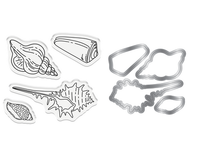 Crafter’s Companion Coastal Collection Stamp & Die - Seashells on the Seashore