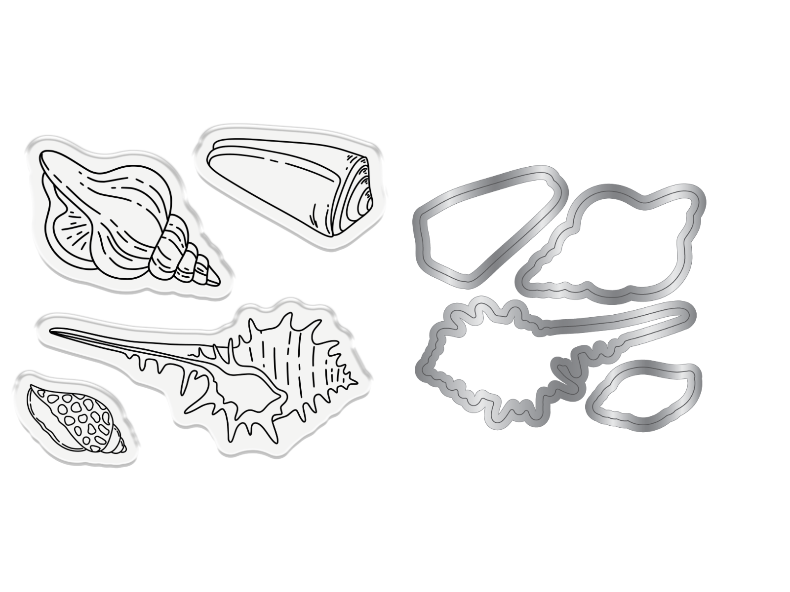 Crafter’s Companion Coastal Collection Stamp & Die - Seashells on the Seashore