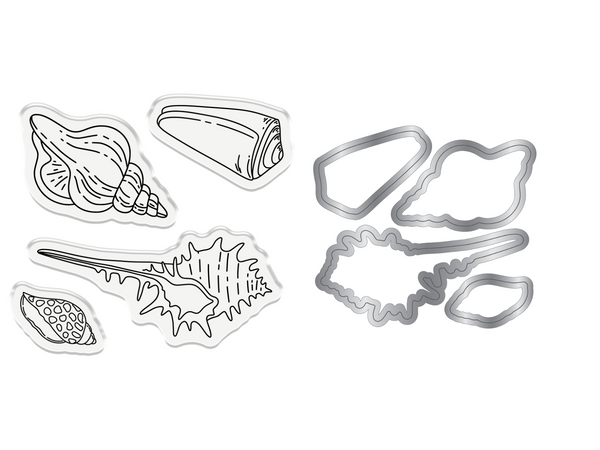 Crafter’s Companion Coastal Collection Stamp & Die - Seashells on the Seashore