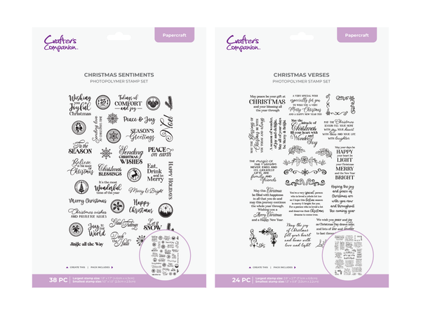 Christmas Sentiment Stamps 2pc Collection