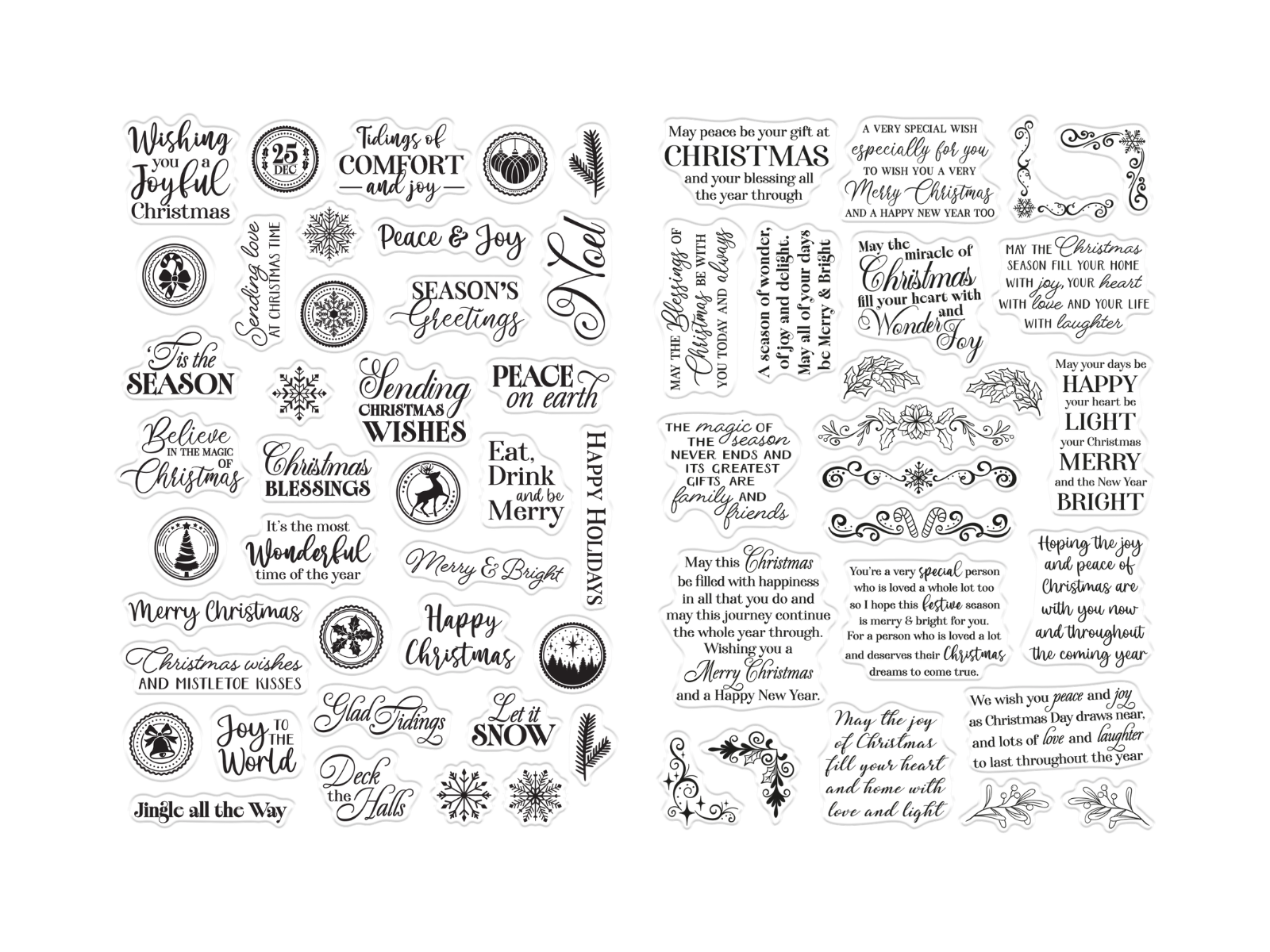 Christmas Sentiment Stamps 2pc Collection