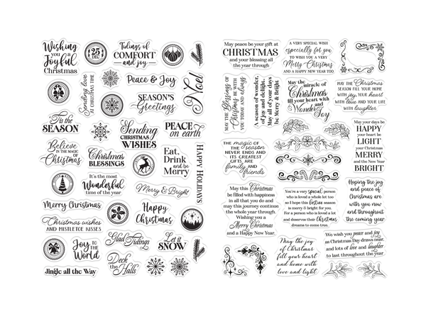Christmas Sentiment Stamps 2pc Collection