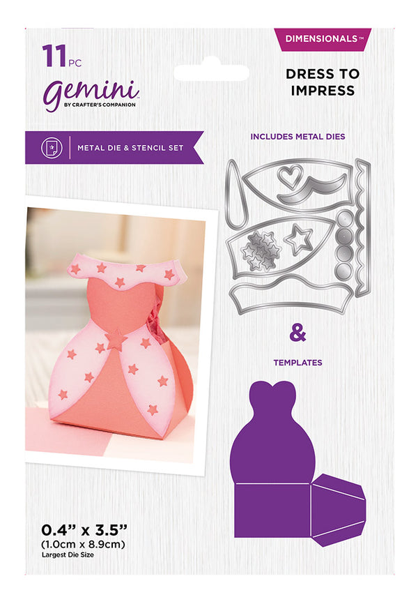 Crafter's Companion 3D Box Die and Stencil Set - Dress to Impress