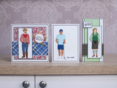 Customisable Male Characters Stamps, Dies & 6 Paper Pad 3pc Collection