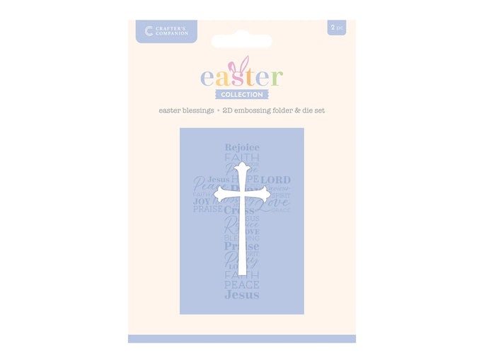 Crafter's Companion Easter Collection 6"x4" 2D Embossing Folder & Metal Die - Easter Blessings