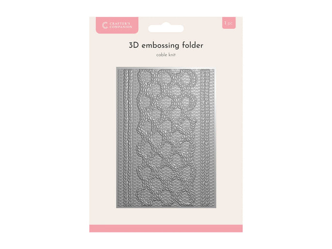 Crafters Companion 5 x 7 3D Embossing Folder - Cable Knit