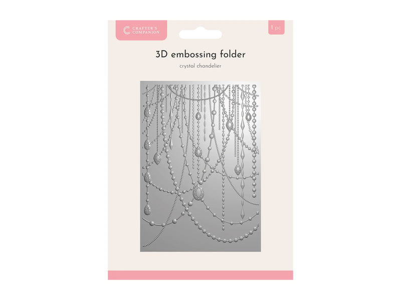 Crafters Companion 5 x 7 3D Embossing Folder - Crystal Chandelier