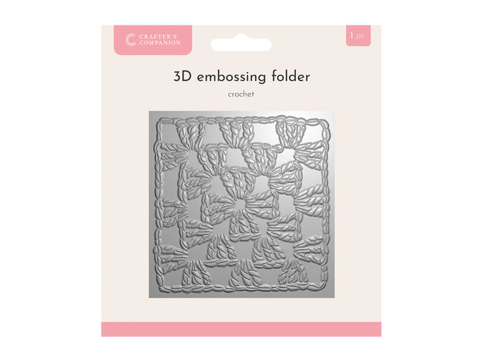 Crafters Companion 5.5 x 5.5 3D Embossing Folder - Crochet