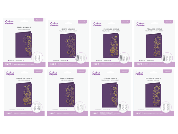 Cut In Edge'ables & Foil Rub Ons Complete 8pc Collection
