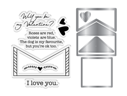 Crafter’s Companion Love is in the Air Stamp & Die - Love Letters 