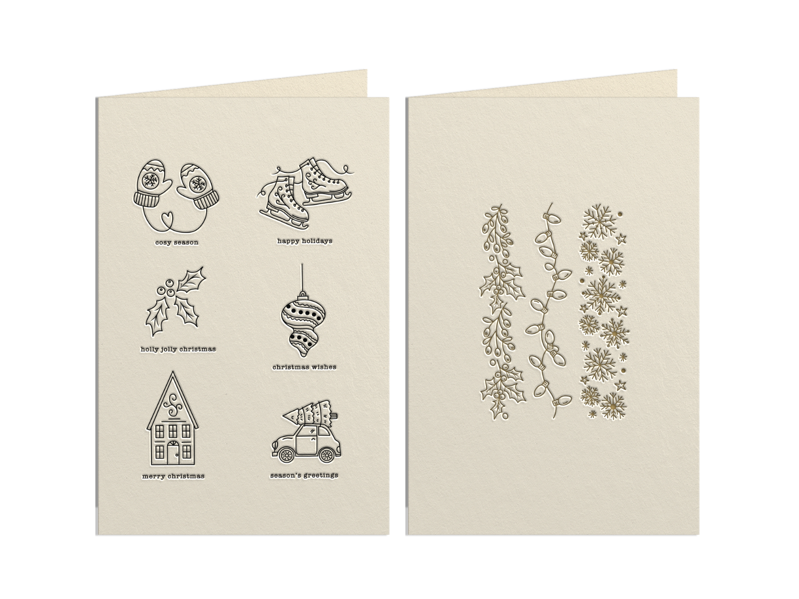 Christmas LetterPress Icons Press Plate 2pc Collection