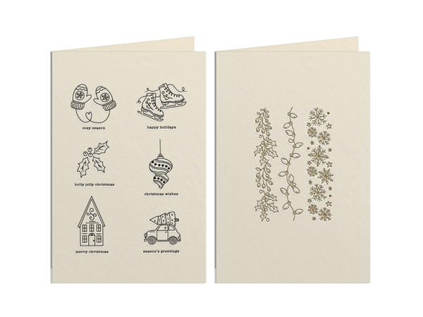 Christmas LetterPress Icons Press Plate 2pc Collection