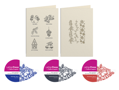 Christmas LetterPress Press Plates and Inkpads 5pc Collection