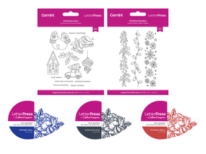 Christmas LetterPress Press Plates and Inkpads 5pc Collection