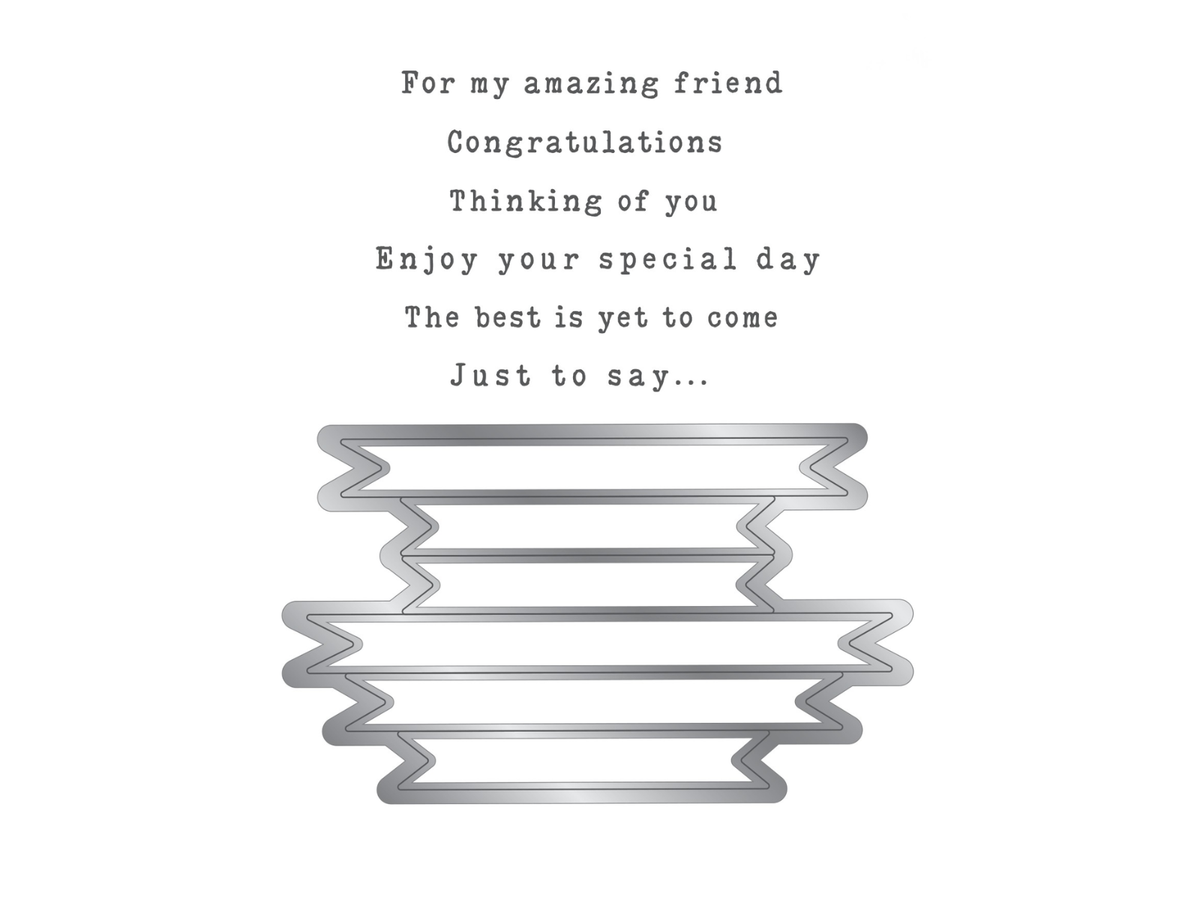 Gemini - LetterPress Press Plate and Metal Die - Lowercase Ticker Tape Sentiments
