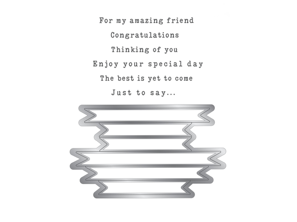 Gemini - LetterPress Press Plate and Metal Die - Lowercase Ticker Tape Sentiments