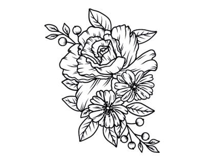 Gemini - LetterPress Press Plate - Rose Bouquet