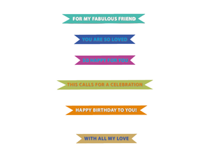 Gemini - LetterPress Press Plate and Metal Die - Uppercase Ticker Tape Sentiments